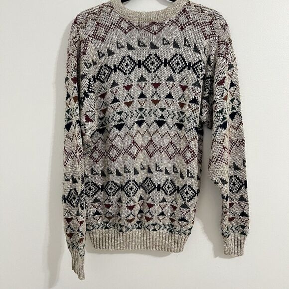 Jason Daniels Vintage Sweater Size M Beige Chunky Grandpa Pullover Y2K Retro 90s - Picture 2 of 5